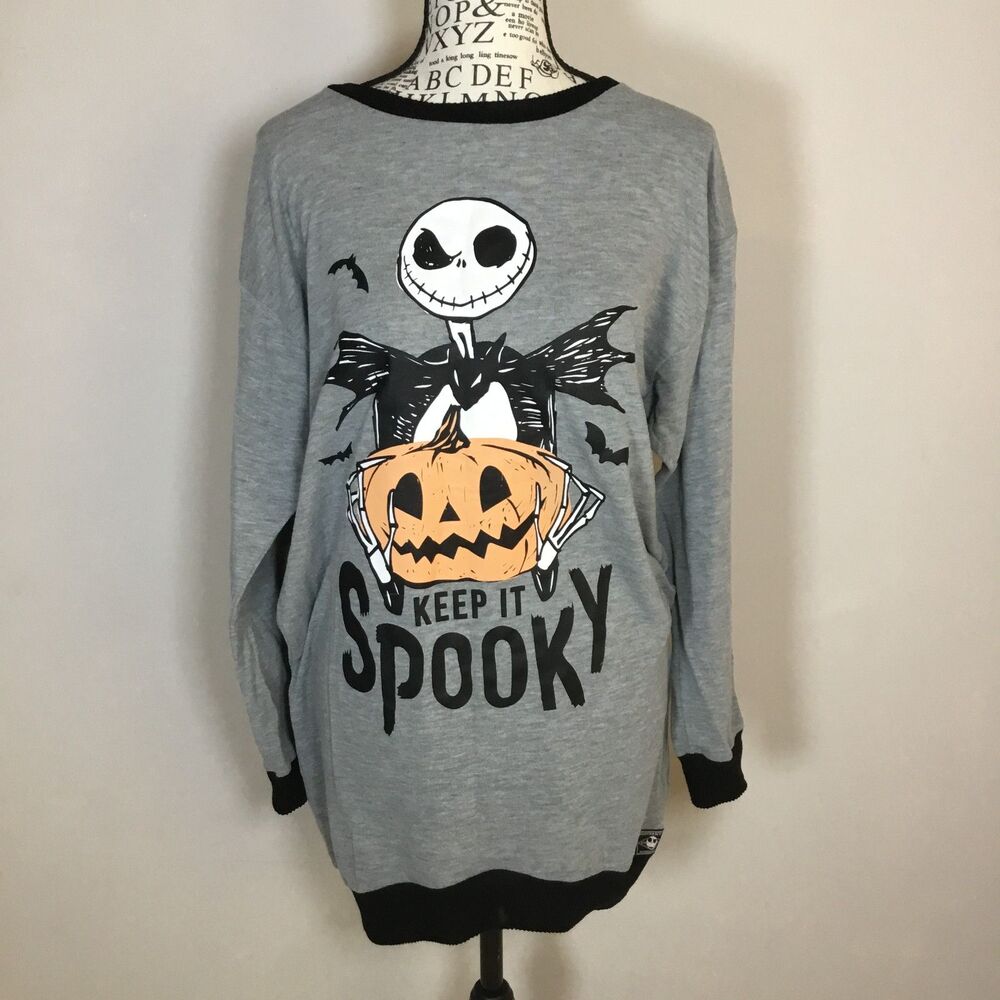 Disney Nightmare Before Christmas long tunic sweater “Keep it Spooky” scene S